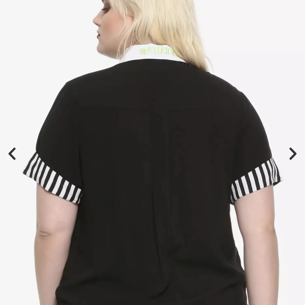 Beetlejuice Black and White Button Up Shirt - Picture 2 of 5